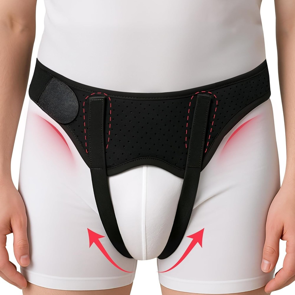 Dr. Arthritis Inguinal Hernia Support Belt for Men & Women – BLACK – MEDIUM