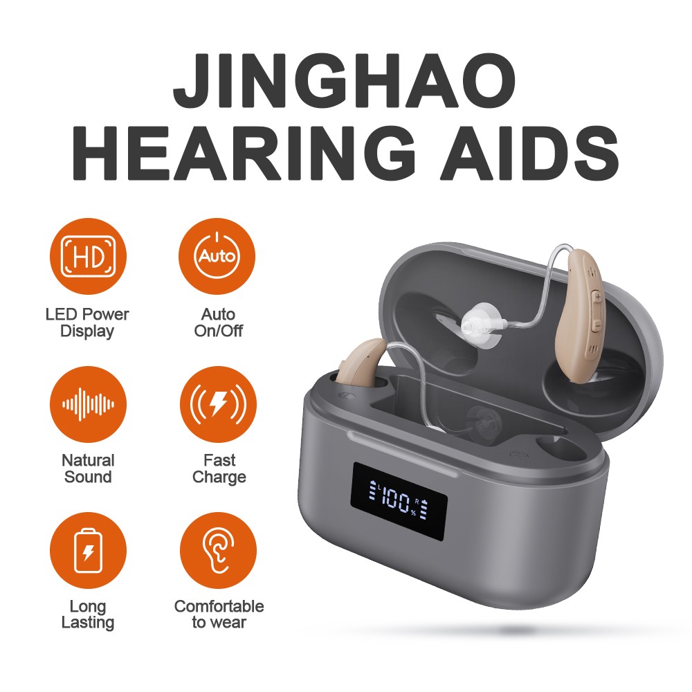 JINGHAO Digital Hearing Aid Auto On/off Hearing Amplifier 20 Working Time US