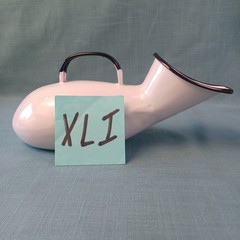 Vintage White Enamelware Bedside Urinal (xli)