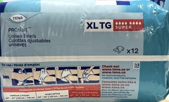 2 Pack Tena ProSkin Unisex Briefs Adult Diapers, Super Absorbency, XL, 2 X 12 CT