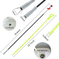 Slender 35.4-Inch Tool with 4 Claws for Efficient Drain & Litter Cleanup