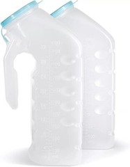 Medline Deluxe 32oz Male Portable Urinal Set Of 2 With Glow In The Dark Lid New