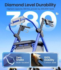 Z12 Lightweight Foldable Rollator Walker Standard Blue