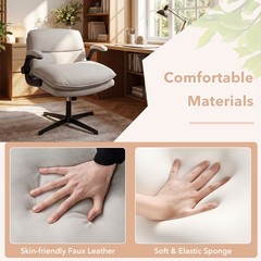 Criss Cross Chair w/Flip-up Arms, Adjustable Height, Wide Backrest, Padded Seat