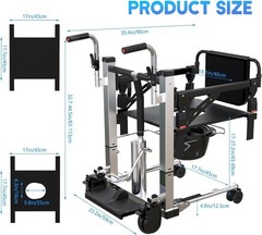 Ultra Light Folding Wheelchair for Seniors 16in Wide, Flip Armrests & Footrests