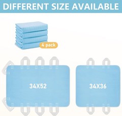 Improvia Positioning Bed Pad 34″x52″ with 8 Reinforced 34×52, Blue