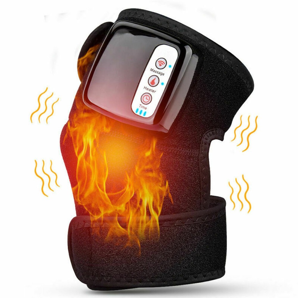 Electric Heated Vibration Knee Joint Brace Therapy Shoulder Massager Pain Relief