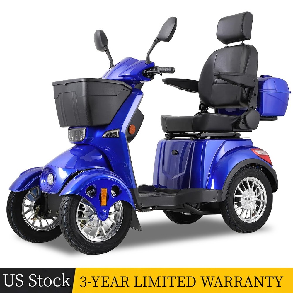 Heavy Duty 4-Wheel Electric Mobility Scooter for Adult Senior 800W 31Miles 15mph