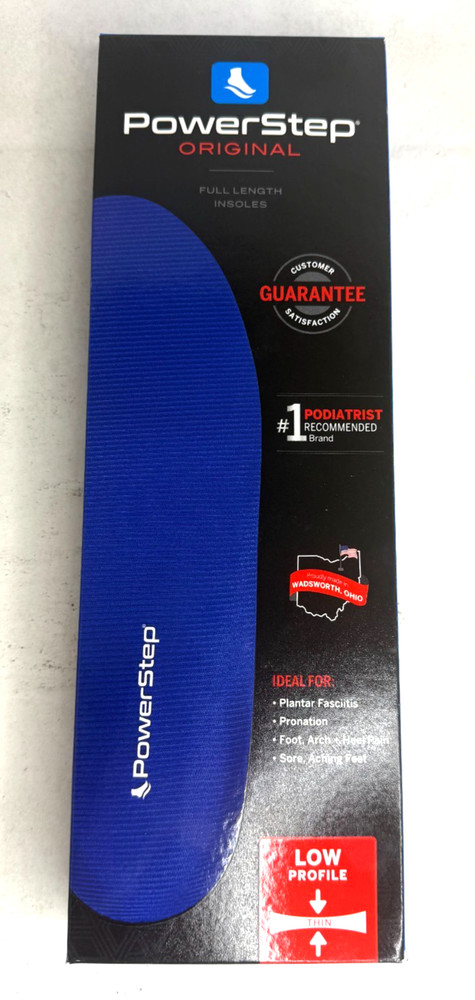 Powerstep Original Full Length Orthotics Arch Heel Support Insole Size B Unisex