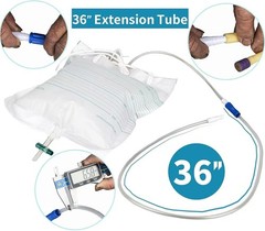 10 Pack Catheter Drain Extension Tubing 36″ Urine Drainage Bag Tube Connector