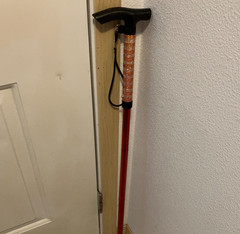 Red Rhinestone Bling Cane – Sparkly Accent, Adjustable Folding Walking Stick