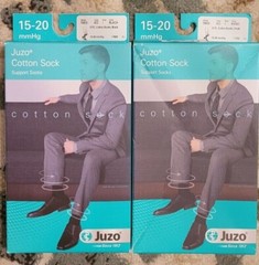 Men’s Juzo Cotton Sock Support Socks 15-20mmHg Black & Khaki Size XS