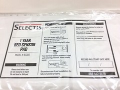 Selectis 1 Year Bed Sensor Pad Model 92200