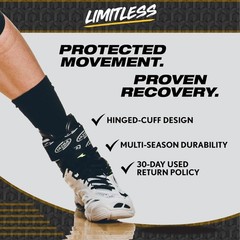 Ultra Zoom Ankle Brace – Soft Shell Hinged Support for Small/Medium, Black