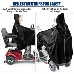 ZHOUMADE Mobility Scooter Rain Cover, 420D Oxford & EVA One Size, Black