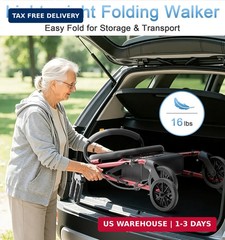 HOMLAND Walkers for Seniors with Seat, 16 Pounds Lightweight Rollator Walker wit