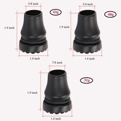 6 Pack Rubber Cane Tips Replacement – Non-Slip, Assorted Sizes 3/4“ 5/8“ 7/8“