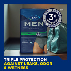 TENA Men Maximum Plus Incontinence Underwear L/XL 44-64″ Breathable Grey 56Count