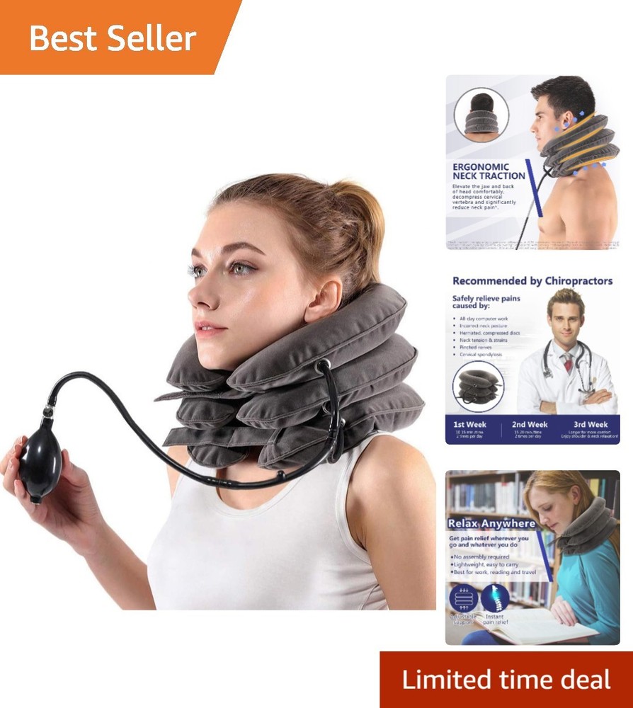 Adjustable Neck Traction Pillow – Ideal for Instant Neck Pain Relief & Travel