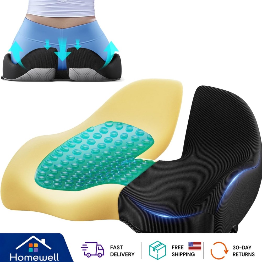 Versatile Large Cooling Gel Seat Cushion – Perfect for Long Sitting Experiences