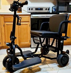 All Terrain Folding Storage Ultra Lightweight Power Electric Wheelchair 2×6.6AH