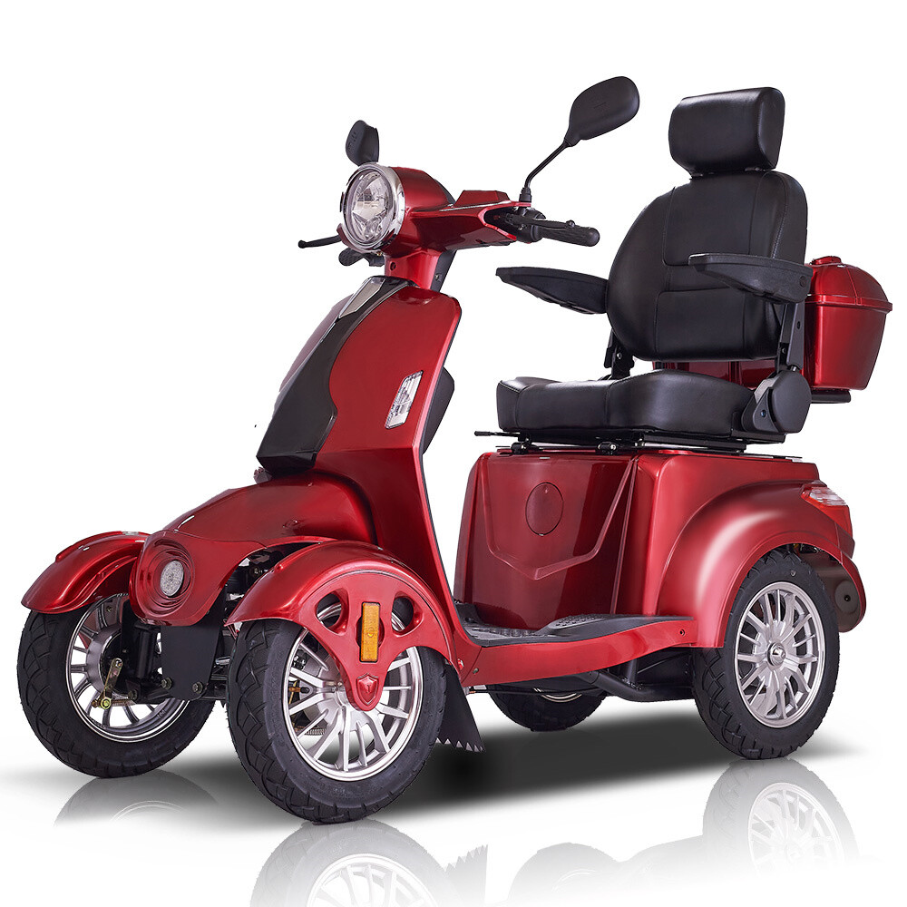 Heavy Duty 4-Wheel Senior Mobility Scooter 31 Miles 3-Speed 800W 500lbs Capacity
