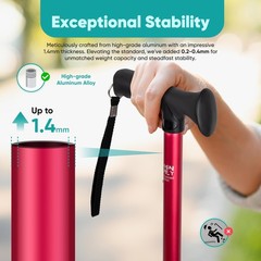Enhanced Walking Cane (Thicker & Longer) – Foldable, Adjustable, Collapsible,…