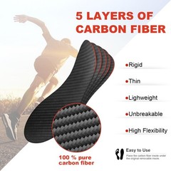 Carbon Fiber Insoles, 9.64″-Men’s 7-7.5/Women’s 8-8.5,245mm, Black-1 Pc