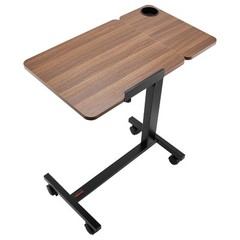 Overbed Table Mobile Bed Side Desk with Flip Desktop Wheels & Cup Holder