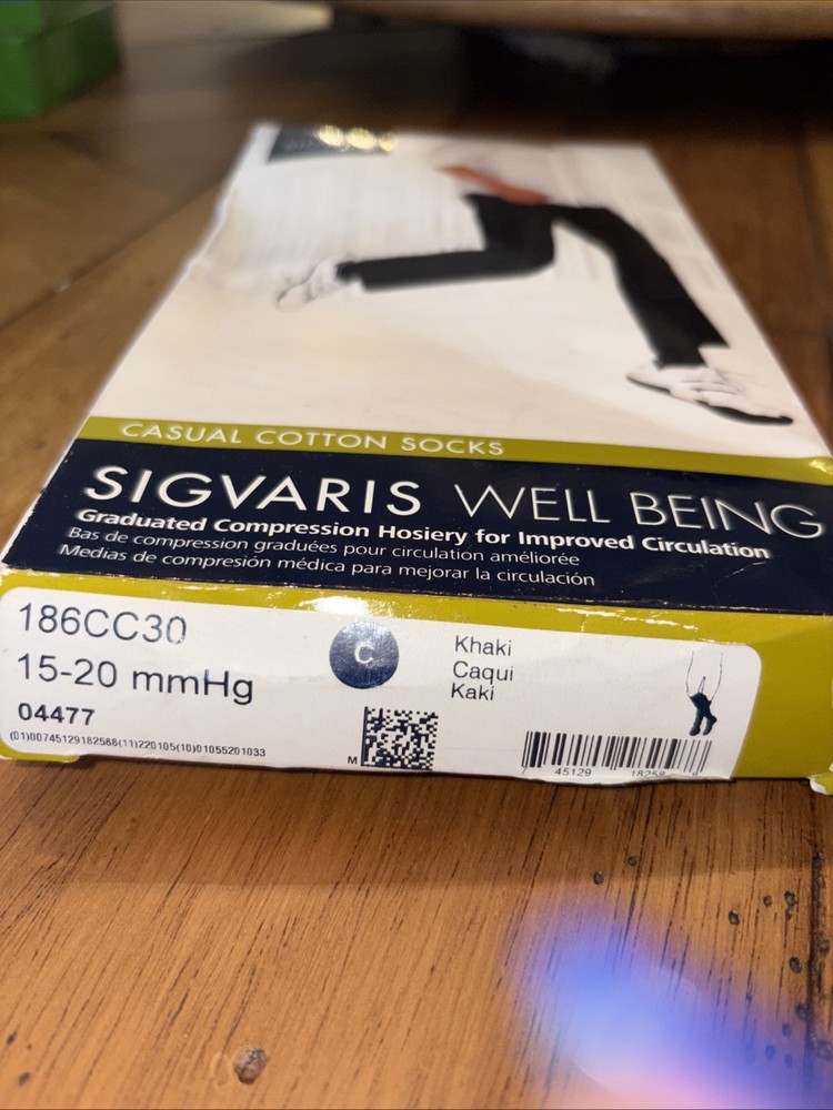 Sigvaris Casual Cotton Socks 15-20mmHg Khaki Size C