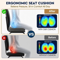 Machine Washable Memory Foam Sitting Pillow for Office & Car – Relief Cushion
