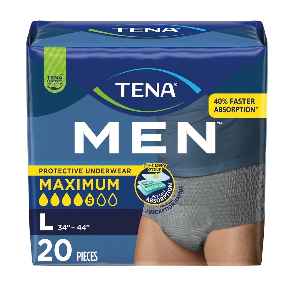 Tena Men Protective Underwear Maximum Absorbency Adult Diapers for Men