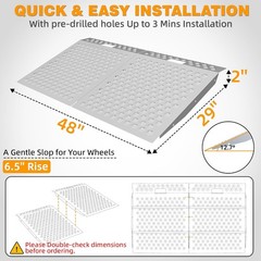 VNN 29x48in Shed Ramp 1500 LB Capacity Aluminum 2PC