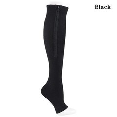 Compression Socks(Pack of 2pcs)Stocking 20-30mmHg Knee High Support Open Toe Zip