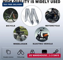Alloy Steel Motorcycle Ramp, 750 Lbs Capacity, 7.25ft Folding Loading Ramp with