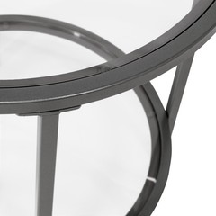 Sd Studio Designs Camber Elite Metal And Glass Round End Table 20 Inches 72055