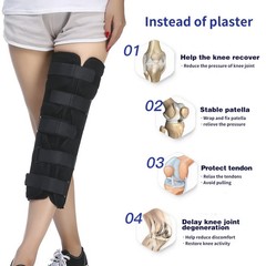 RCAI Adult Breathable Adjustable 20″ Black Economy Knee Immbolizer