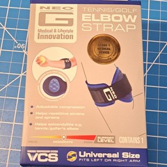 Neo G Tennis/Golf Elbow Compression Strap, Adjustable One Size Black/Blue 883