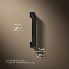 Kohler K-23293-BL Square 12″ Grab Bar – Matte Black