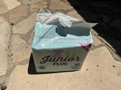 Kiddo Junior Plus Blue ABDL Diapers Size Medium Bag Of 10