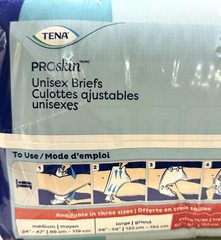 2 Pack Tena ProSkin Unisex Briefs Adult Diapers, Super Absorbency, XL, 2 X 12 CT