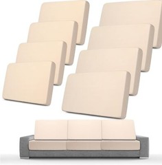 8 Pcs Patio Stretch Sofa Cushion Covers Outdoor Cover Beige