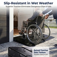 Weatherproof Rubber Threshold Ramp Cable Channels for Indoor & Outdoor Access