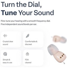 Audien Hearing Atom One CIC Rechargeable OTC Hearing Aids Pair w/ Charging Case