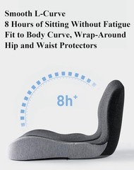 Ergonomic Memory Foam L-Shaped Seat Cushion with Adjustable Strap, Non-Slip Desi
