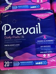 Women’s Prevail Daily Pads for Bladder Leaks | 20 count Moderate absorbency 4pks