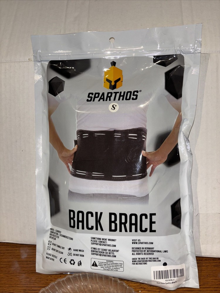 Sparthos Back Brace Belt Black Size Small 31″-38″ Made in Germany Waist NIP