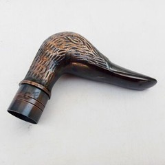 Brass Duck Head Handle Antique Designer Wooden Vintage Walking Cane Style Stick