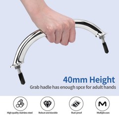 4X Stainless Steel 9“ Boat Polished Grab Handle Round Tube Grab Bar Handrail