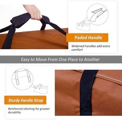 NettyPro Outdoor Patio Cushion Storage Bags 50L x 15W x 25H, Brown